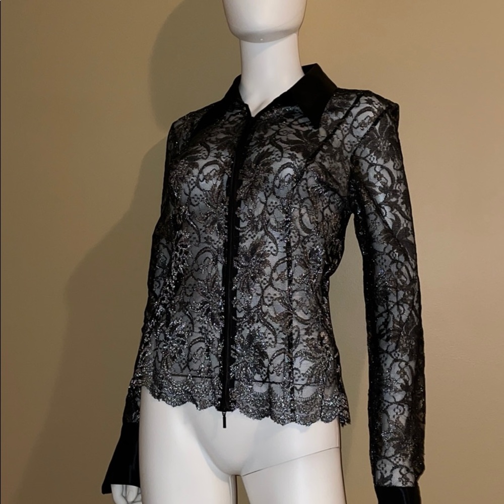 See Through Zip-Up Long-Sleeve
